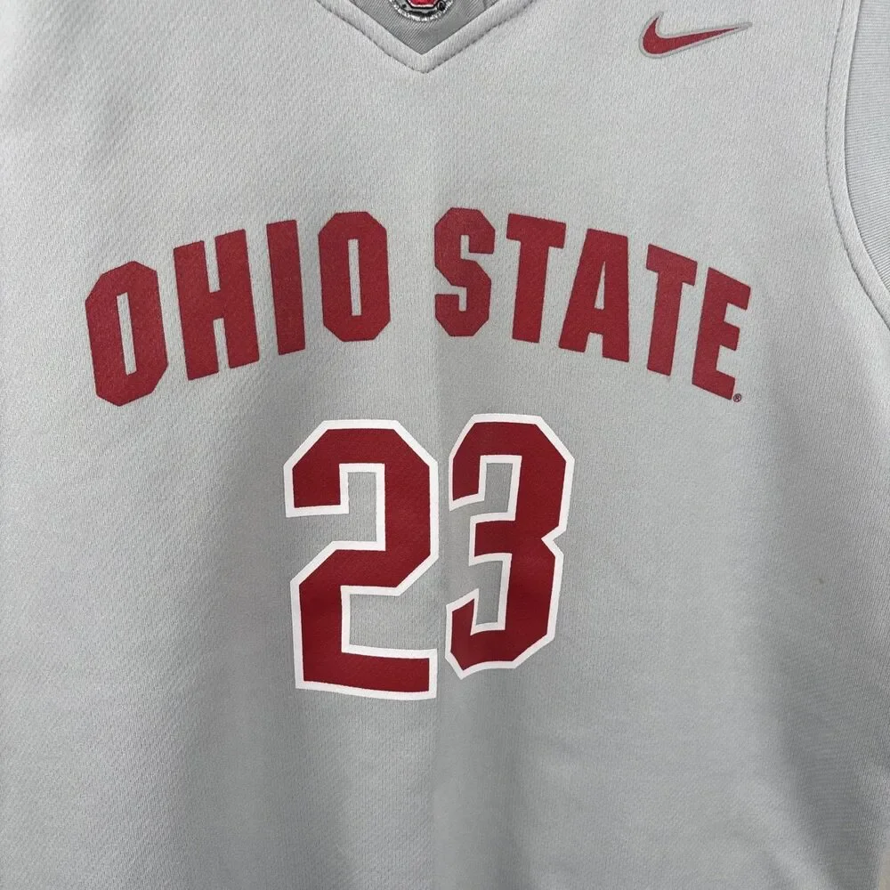 OHIO STATE Buckeyes #23 Nike Elite Series Basketball Jersey Youth Medium Vintage